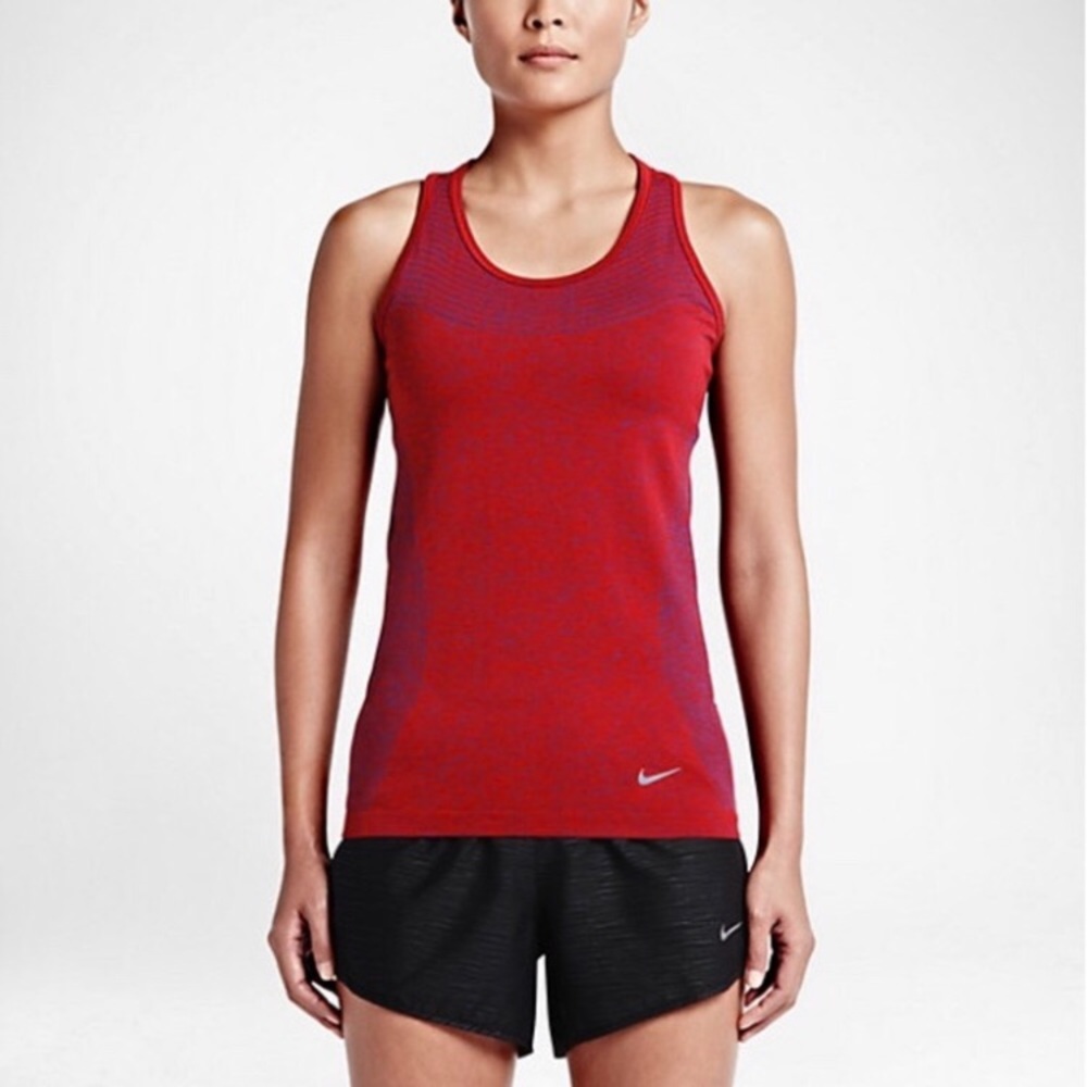Nike Red Tank Top with Subtle Marled Detail